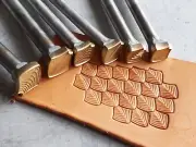 SET of 6 pcs Dragon Scales Skin Brass hand made Leather LARP occasion stamps