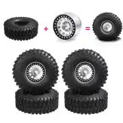 4X 1.9 Beadlock Wheel Rim Tire Set For 1/10 RC Crawler Car TRX4 RC4WD D90 SCX10