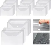 40 PCS Clear Document Envelope Folders,Waterproof Plastic Document Stationery Tools, Envelopes with Snap Closure Clear Plastic,Poly Document Organizers Folder for School Home Office Supplies