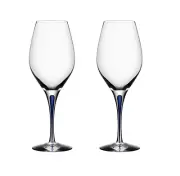 NEW ORREFORS CRYSTAL INTERMEZZO BLUE PAIR OF GOBLETS #6257496 BRAND NIB F/SH