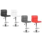 Bar Stool Rolling Stool Height Adjustable with Footrest Modern Metal Base PU