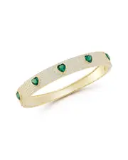 Sphera Milano 14K Over Silver CZ Heart Bangle Bracelet