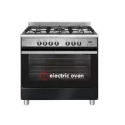 Emilia Freestanding Oven 90cm Dual Fuel cooker, 5 Gas burners, Electric Oven Bla