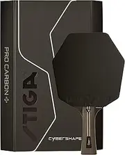 STIGA Cybershape Pro Carbon+ Table Tennis Bat, 5-Star Professional Table Tennis Bat with Hexagonal Shape for Offensive Players
