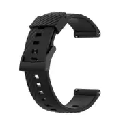 For Suunto 7 Solid Color Silicone Watchband Black