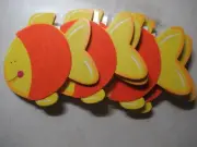 36 pc Lara's Crafts Goldfish Wood Cut Finished Painted w Orange Felt