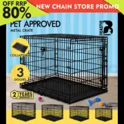 BEASTIE Dog Cage Pet Crate Kennel Cat Collapsible Metal Playpen 24"~ 48" Large
