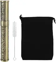 Metal Tube Container, Joint Tubes Embossed Aluminum Waterproof Portable Storage Container Box Stash Jar Cigar Cases Air Tight Pocket Purse for Outdoor Camping Travel` (Bronze)