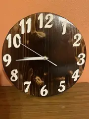 Hand Crafted 13 1/2 Inch Wooden Clock