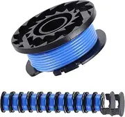 A ANLEOLIFE Single Line Replacement Spool 065'' x 16ft for Greenworks Weed Eater String Trimmers, Auto-Feed, Parts Model # 29252, 29092 (12 Spools & 2 Cap)