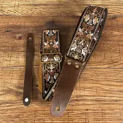 Musily Guitar Strap Boho Bombay Brown X004GRAE69 Picks Locks & Headstock Tie
