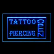 100004 Tattoo Piercing Shop Studio Workshop Open Display LED Light Neon Sign