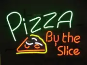 Pizza By The Slice Business Open 20"x16" Neon Sign Light Lamp Bar Wall Decor