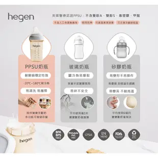 【hegen】金色奇蹟PPSU多功能方圓型寬口奶瓶 150ml 防脹氣 擬乳奶嘴 0-3M適用 新生兒奶瓶｜卡多摩