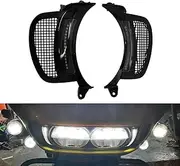 HDBUBALUS Motorcycle Headlight Vent Accent Turn Signal LED Indicator Side Lights For Harley Road Glide FLTRX 2015-2023 (Color: All Black)