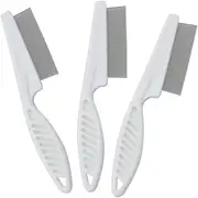 3 Pack Flea Comb for Dogs and Cats - Pet Lice Comb Remove Fleas and Flea Eggs - Tear Stain Remover - Pet Comb for Detangling and Dematting Face & Paws - Dog Comb, Cat Comb