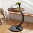 Sofa End Bedside Oval Shape Side Table Coffee Table Wood Bedside Laptop Desk Au