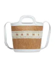 Marni Small Tropicalia Logo-Embroidered Drawstring Bucket Bag One size White