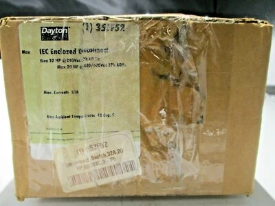 NEW DAYTON 35JF52 IEC ENCLOSED DISCONNECT SWITCH 32A/AMP 480/600V 20HP 240V-10HP