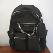 Madden NYC Women's Mini Backpack with Sparklely Pouch, Black
