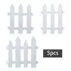 5Pcs Garden Picket Fence Fence Liner Landscape Decor Detachable White Sturdy