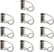 HOUYIBO 10PCS CR123A Battery 3V 1400mAh Long-Lasting Power Non-Rechargeable Lithium Batteries with Plug
