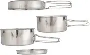 GAROZATION Hiking Cookware Kit Portable Pot Pan Set Bowl for Camping Outdoor and BBQ