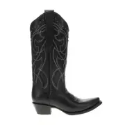 Circle G by Corral Embroidered Tooled Inlay Snip Toe Cowboy Womens Black Casual