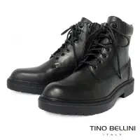 在飛比找Yahoo奇摩購物中心優惠-TINO BELLINI 男款牛皮個性風側拉鍊綁帶軍裝靴