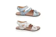 Step On Air Heather Ladies Sandals Flat Sole Sling Back Distressed Look Tab Adjust