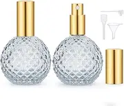 Segbeauty Perfume Atomiser, 2Pcs 100ml Glass Perfume Refillable Bottle, Empty Cologne Travel Pump, Portable Perfume Spray Bottle, Perfume Containers for Travel (Grey)
