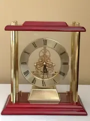 Large Gold Mantle or Shelf Clock With Skelton Movement Engraved Free, New In Box