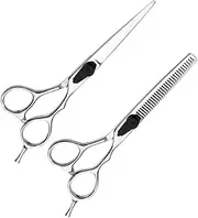VICASKY 2PCS Professional Haircut Scissors Durable Barber Shears with Precision Thinning Blades for Easy Hair Trimming Salons and Home Use