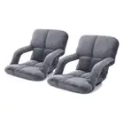 SOGA 2X Adjustable Futon Japanese Tatami Cushion Sofa Bed Floor Deck Chair Grey