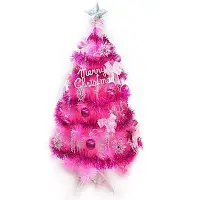 在飛比找Yahoo奇摩購物中心優惠-摩達客 4尺特級粉紅色松針葉聖誕樹 (銀紫色系配件)(不含燈