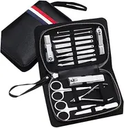 Ipetboom 15pc Manicure Pedicure Set Grooming Kit Carbon Steel Tools Portable Comfortable