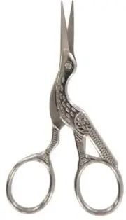 New 3 1/2" Pro Quality Stork Embroidery Scissors - Silver * US FREE SHIPPING *