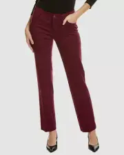 Anne Klein Womens Red Chianti Jillian Fly-Front Bootcut Pants Size 4