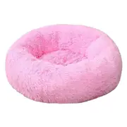 Pet Dog Cat Calming Bed Warm Soft Plush Round Nest Comfy Sleeping Kennel Cave - Pink 100cm