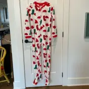 Kid’s Carter’s One Piece Flannel Footed Pajamas. Santa Hats & Stockings