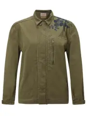Scotch & Soda Army Jacket With Embroidery, Green Size 8 BNWT £155