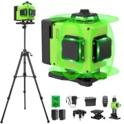Laser Level with tripod 16 Lines Self Leveling, 4x360° 4D Green Beam Cross