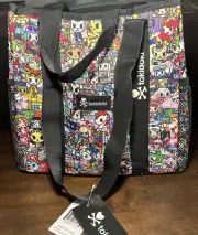 TOKIDOKI NEW!!! Kawaii Tote Bag Lightweight Padded Approx 11” Mesh Pockets CUTE!