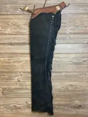 Handmade Leather Brown Suede leather Chap Western Cowboy Chap Native Horse