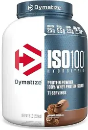 Dymatize ISO100 100% Hydrolyzed Whey Protein Isolate, Gourmet Chocolate, (5lb) 2