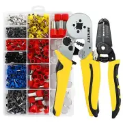 Ferrule Crimping Tool Kit，Wire Ferrule Crimper Plier（AWG23-7）and Wire Strippe...