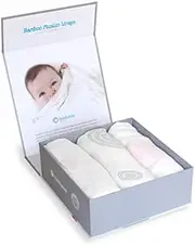 Bubbaroo Silky Soft Bamboo Muslin Wraps Pink Dot 3 Pack in Gift Box