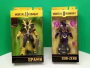 McFarlane Toys Mortal Kombat 11 Spawn Gold Label & Sub Zero Variant ( NOT MINT )