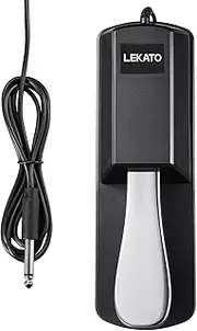 [LEKATO] Sustain Pedal for Keyboards Midi Digital Pianos Universal Piano Pedal with Polarity Switch 1/4'' 6.35mm Input Plug Fit for Yamaha Casio Roland Korg Behringer Moog