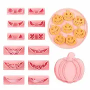 1 Set Pumpkin Stamp Cookie Cutter Halloween Clay Cutters Biscuit and Sandwich Cutters Food Grade for Cake